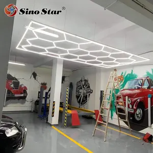 Honeycomb Auto Car Detailing Work Light Bar Car Wash Station Garage Ceiling Hexagonal Led Lights