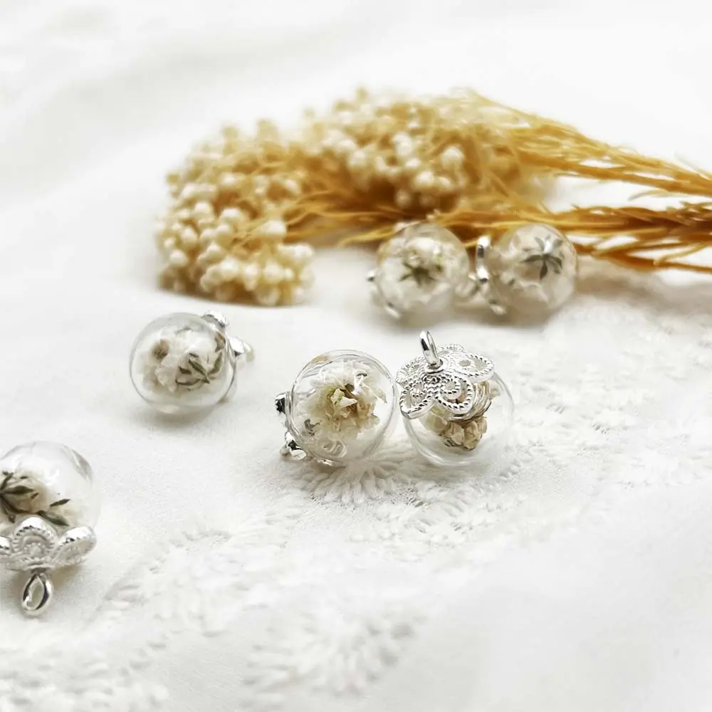 Flower Charms For Jewelry Making Baby's Breath Custom Pendants Necklace Earrings Resin Floral Charms