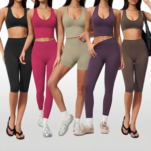 <b>Hot</b> Sale High Quality Custom Logo <b>Suit</b> Women's Athletics Fitness Yoga Wear Slim Fit Long Sleeve Yoga Sets for Woman Gym Fit - Product Image 1