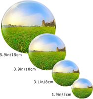 Boule de regard décorative pour étang flottant poli miroir de jardin en acier inoxydable argenté en métal