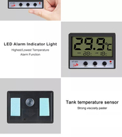 Thermomètre numérique pour aquarium, affichage de la température à l'intérieur de l'aquarium, alarme réglable, pile bouton LR44, autocollant 3M, installation facile