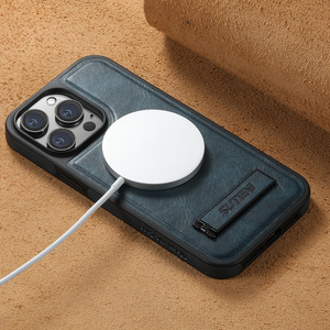 SUTENI étui de recharge magnétique sans fil en cuir PU de luxe étui de téléphone pour <span class=keywords><strong>iPhone</strong></span> 17 air 16 Pro Max 15 Plus 14 13 12 - Product Image 1