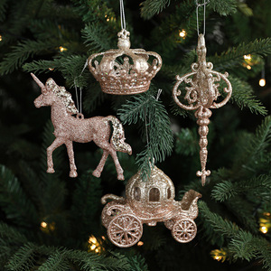 Pendentif maison renne scintillant de Noël, décorations de Noël, ornements pour sapin de Noël, articles d'ambiance, vente en gros - Product Image 1
