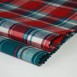 Personalizado 100% algodón Navidad rojo verde tela de franela para camisa hombre - Product Image 1