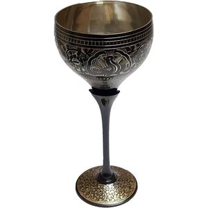 Copa de vino hecha a mano de primera calidad, cáliz único para grandes mulas de Moscú, regalos de vino, 100% latón puro, Bidri hecho a mano - Product Image 3