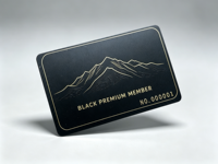 Carte VIP magnétique en PVC noir mat personnalisée avec numéro en relief doré, carte de fidélité d'entreprise de luxe, carte de club, carte de membre d'hôtel