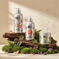 Dispensador de Gel de Ducha y Champú Recargable de Aluminio Mate Moderno y Elegante de 450 ml, Envase Cosmético para Aceite Esencial, Duradero para Uso Diario