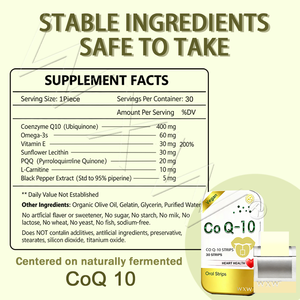 Vente chaude : Bandes orales de vitamine E végétalienne et d'extrait de poivre noir CoQ 10, soutien au métabolisme énergétique - Product Image 5
