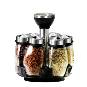 Boîte d'assaisonnement rotative rangement, bouteille de stockage de <span class=keywords><strong>Condiments</strong></span>, pot d'assaisonnement domestique en verre scellé, bouteille de <span class=keywords><strong>Condiments</strong></span>, BB042 - Product Image 1