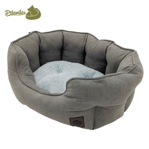 Hochwertiges Luxus-Leinen Komfortables Rundes Hundebett Pfotenform Hundebett Haustier Katzenbett - Product Image 2
