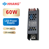 Alimentation à découpage 60W IP20 pour usage intérieur, alimentation LED 12V, transformateur d'éclairage LED 24V 2.5A, tension constante AC/DC