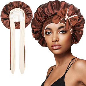 <span class=keywords><strong>Bonnet</strong></span> de <span class=keywords><strong>nuit</strong></span> en <span class=keywords><strong>satin</strong></span> double couche réversible pour femmes, doux, confortable, respirant, respectueux de la peau, vente en gros personnalisée - Product Image 1