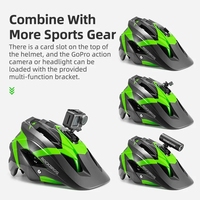 ROCKBROS Casque de vélo avec feu arrière, lumière avant, support de caméra, casque de vélo, VTT