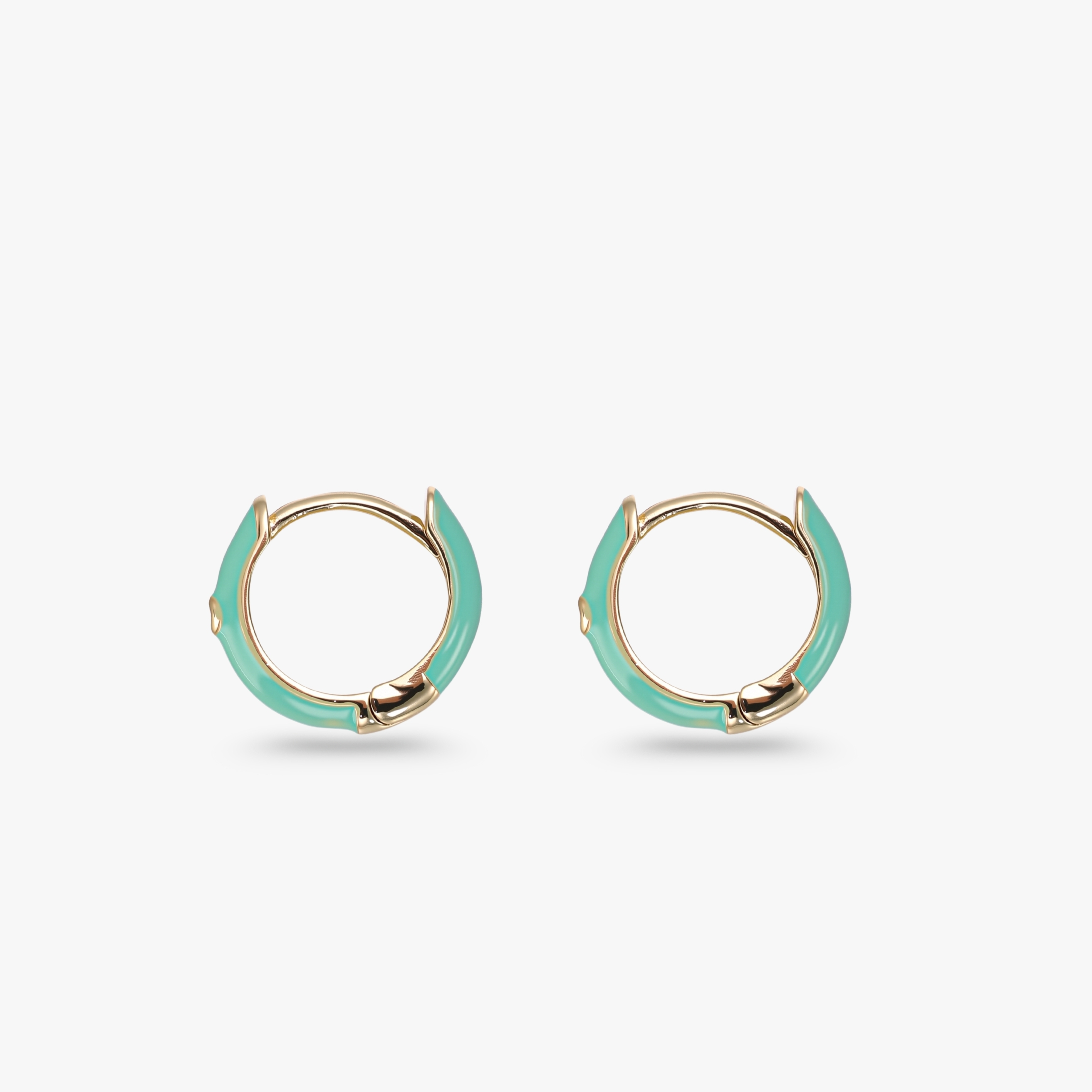 Green Enamel Small Hoop Earrings GRJ3464E