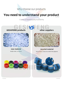 Gsf Fabriek Verkoop Plastic Race Vogel Been Band Aangepaste Afdrukken Nummer Duif Logo Land <span class=keywords><strong>Homing</strong></span> Duiven Been Band Voet Ringen - Product Image 5