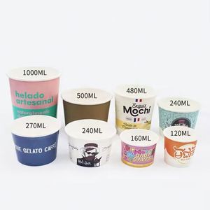 Vasos Desechables con Doble Recubrimiento de PE y Tapas para Helado, con Logotipo Personalizado, en Tamaños de 2/3/4/5/6/8/9/10/12 oz, Tazones de Papel para Helado - Product Image 2