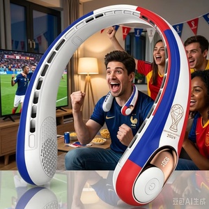 Ventilateur portable OEM sans pales à motif football, rechargeable par USB, pour regarder les matchs et l'usage extérieur en ville - Product Image 2