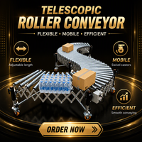 Convoyeur à rouleaux télescopique mobile flexible pour le chargement et le déchargement des camions en entrepôt avec des rouleaux en acier robustes