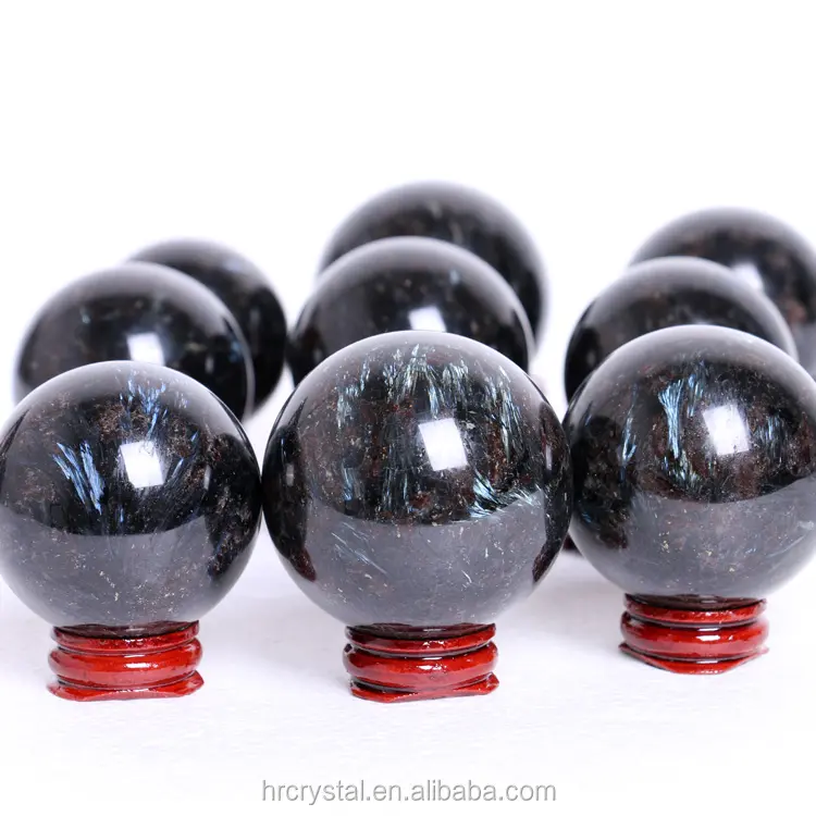 Bola de cristais cura esfera fogos de artifício pedra astrophyllite esfera para decoração