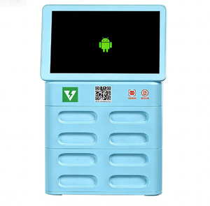สถานีชาร์จแบตเตอรี่แบบตั้งพื้น 8 พอร์ต พร้อมจอแสดงผลโฆษณา รองรับ 4G/WiFi สำหรับห้างสรรพสินค้า/สนามบิน ไม่รวมแบตเตอรี่สำรอง - Product Image 1