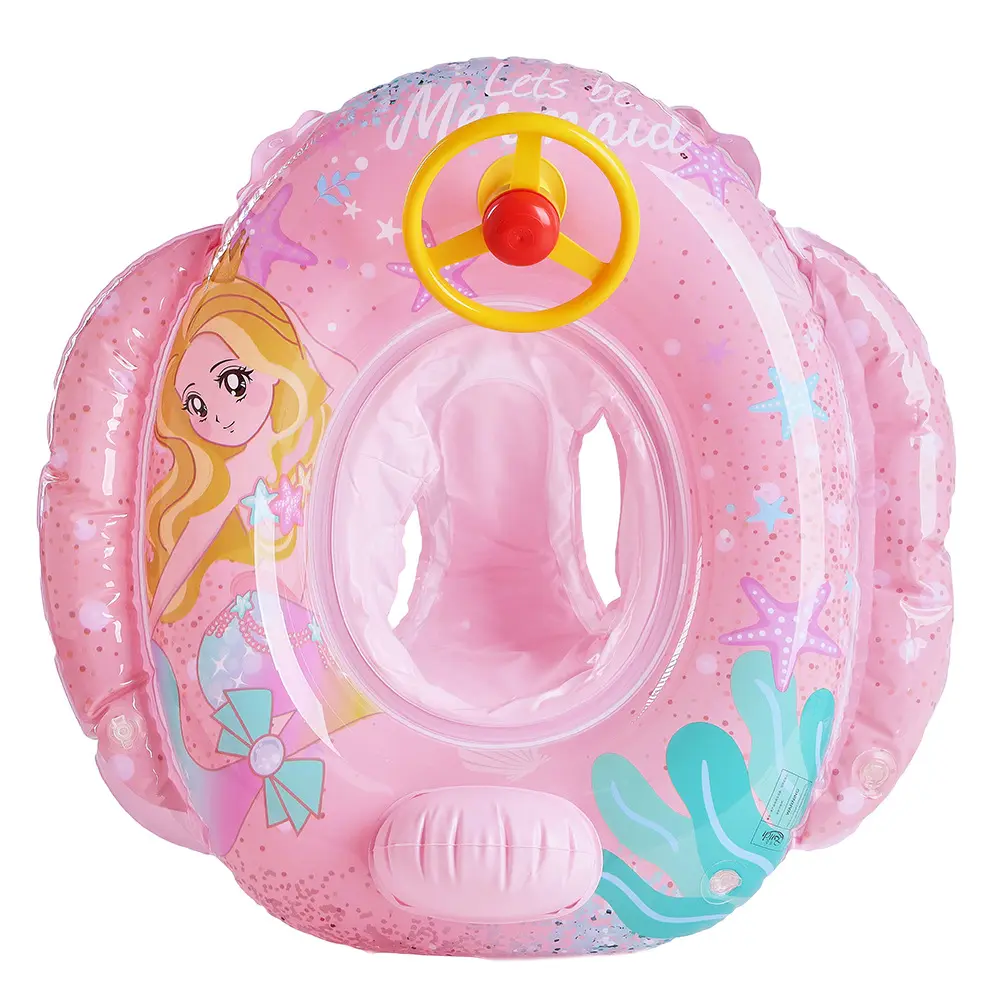 Anel de natação inflável, anel de pvc para natação com volante, grosso, infantil, anel flutuador de auxílio para segurança para crianças