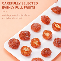 Série de fruits confits sucrés et acidulés en vrac : Prunes, collations décontractées, demi-prunes, pruneaux roses, confitures de fruits séchés, pruneaux rouges sans noyau, sucrés