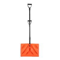 Pelle à neige pliable 2-en-1 haute performance en plastique avec manche télescopique réglable, pousse-neige portable multifonctionnel