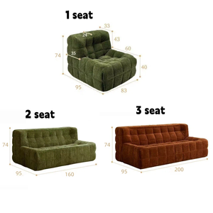 Ensemble de canapés modulaires élégants en tissu velours côtelé, convertible, pour salon, appartement, hôtel, éponge <span class=keywords><strong>haute</strong></span> densité - Product Image 4