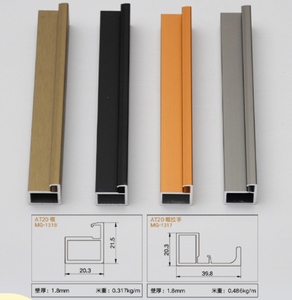 20 Perfiles Minimalistas para Armario, Puerta Corredera de Vidrio, Material para Marco de Ventana, Aluminio Anodizado Negro, Diseño Desmontable - Product Image 6