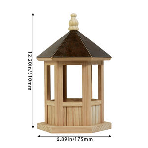 Dışında Deluxe büyük metal çatı kuş evi dışında Vintage tarzı yuva kutusu altıgen Gazebo kuş besleyiciler - Product Image 5