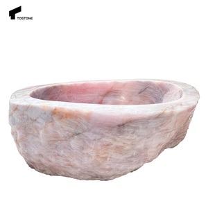 <span class=keywords><strong>Bañera</strong></span> de Piedra Natural Sólida de Cuarcita Rosa Pulida de Mármol Tostone para Decoración Interior de Baños de Hoteles de Lujo y Hogares - Product Image 6
