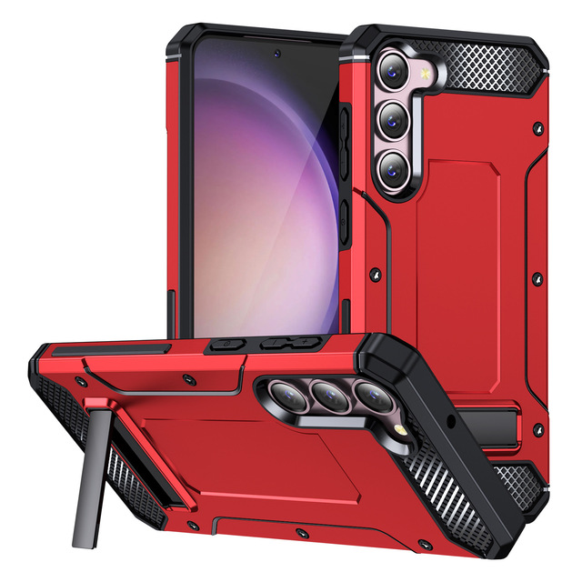 LeYi New Design Phone Cover With Kickstand Holder TPU+PC Shockproof Mobile Case for Samsung Galaxy S23 S22 S21 FE Ultra