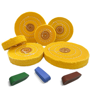 Roue de polissage pour meuleuse d'atelier - Ensemble de roues de polissage de 6 pouces, tampon de polissage avec trou d'arbre de 1/2 pouce, roues en coton - Product Image 1