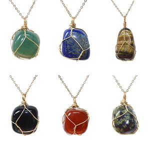 BASQUESUN Stone Handmade 12 Geburtstags steine Kupferdraht umwickelt Naturstein Verschiedene Jade Edelsteine Halskette - Product Image 6