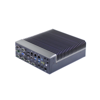 Ordinateur industriel sans ventilateur haute performance Intel Core I7 Boîtier PC 16 Go de RAM 256 Go de SSD 3 LAN 6 COM 8 USB Win 10 Linux