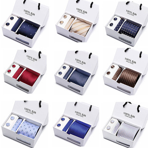 5 pezzi in poliestere stampato Tie Set Business formale scatola regalo da uomo <span class=keywords><strong>per</strong></span> la festa del papà - Product Image 1