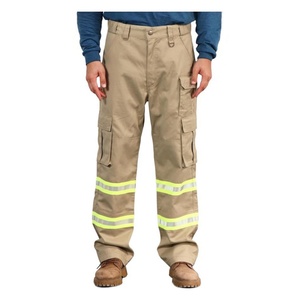 Pantalons haute visibilité ignifuges en sergé de coton <span class=keywords><strong>FR</strong></span> 7,5 oz avec bande réfléchissante <span class=keywords><strong>FR</strong></span> – Vente en gros - Product Image 1
