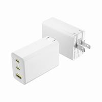 Adaptateur de voyage universel 65W USB-C à charge rapide, 2 ports USB-C, 1 port USB-A, chargeur mural 12V 20W pour ordinateur portable, smartphone, tablette, iWatch, appareil photo