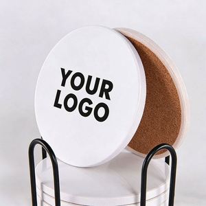 Posavasos de Cerámica Blancos para Sublimación, Redondos y Cuadrados, con Patrón de Mármol, para Hogar y Cafetería - Product Image 1