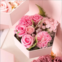 Boîte cadeau romantique pour la saint-valentin avec trois couches de Rotation, emballage de fleur de Rose avec fenêtre transparente en Pvc