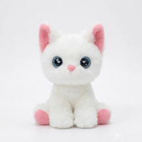 Peluche chat mignon à trois fleurs, modèle populaire sur internet, compagnon de table et de lit, cadeau, en coton PP, taille réglable