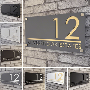 Tùy Chỉnh LED Khách Sạn Phòng Nhà Địa Chỉ Số Tấm Dấu Hiệu Thiết Kế 3D Laser Cắt Dấu Hiệu Cửa Cho Nhà Đường Phố Góc Tường Gắn Kết - Product Image 5