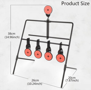 5-Station Auto Reset Shooting Target, 360&deg; Flip Metal Spinner for Archery &amp; <strong>Slingshot</strong> Practice, Portable Frame Stand - Product Image 2