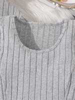 Ensemble Filles Adolescentes Automne Hiver 2025 Haut Irrégulier Uni à Capuche Manches Longues et Robe Tricotée Sans Manches 2 Pièces Vêtements Enfants en Gros