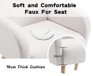 Fauteuil d'appoint individuel pour salon, salle à manger et hôtel, avec pieds en bois, fauteuil rembourré, chaise longue de détente - Product Image 3