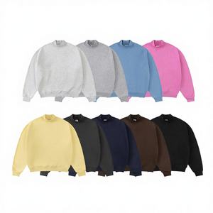 Wholesale Custom Unisex Solid <b>Lined</b> Winter <b>Sweatshirt</b> 350gsm <b>Fleece</b> Crew Neck Oversized - Product Image 4