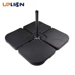 Uplion Wholesale 4-Piece Cantilever Umbrella Base Patio Parasol Offset Stand Hdpe Plastic Water Filled Parasol Stand