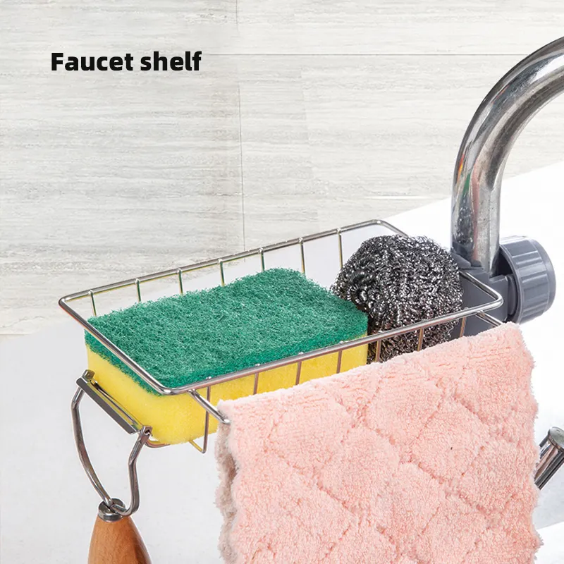 Organizador de cocina ajustable, estante de almacenamiento para fregadero, escurridor de jabón, cesta, soporte de esponja para baño y cocina