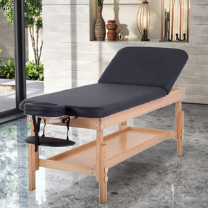 Venta al por mayor de fábrica, mesa de masaje fija de belleza duradera y resistente, almacenamiento de madera, <span class=keywords><strong>2</strong></span> secciones, mesa estacionaria de gran tamaño, cama de masaje - Product Image 6