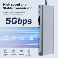 Hub USB-C 13-en-1 TW13A PD 100W Station d'accueil 8K30Hz 4K120Hz Double DP VGA RJ45 1000M USB 3.0 Adaptateur Audio SD TF